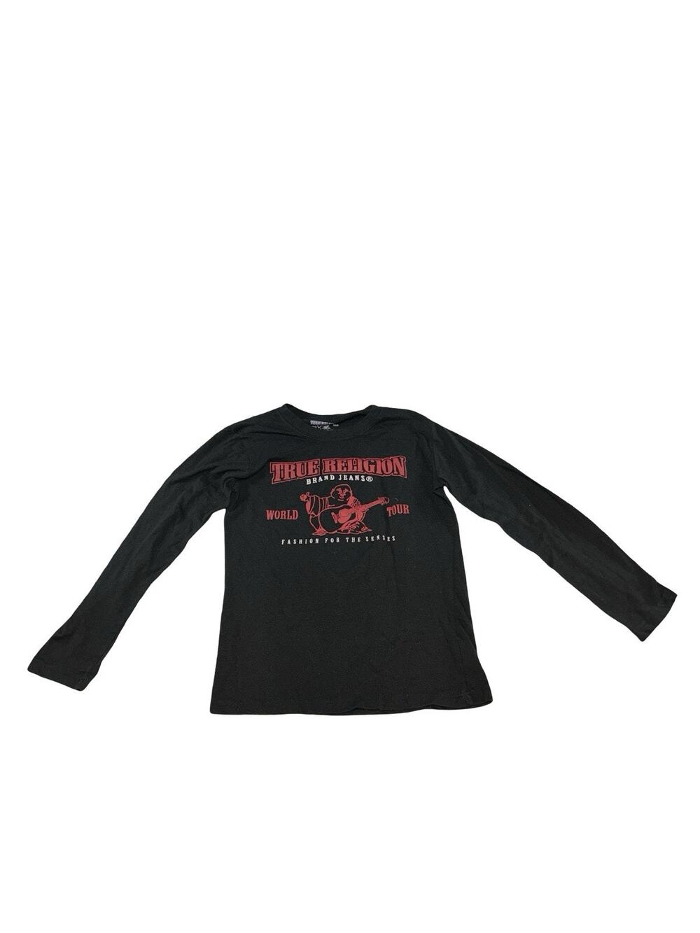 True Religion Youth Large World Tour Black Long Sleeve Graphic Shirt